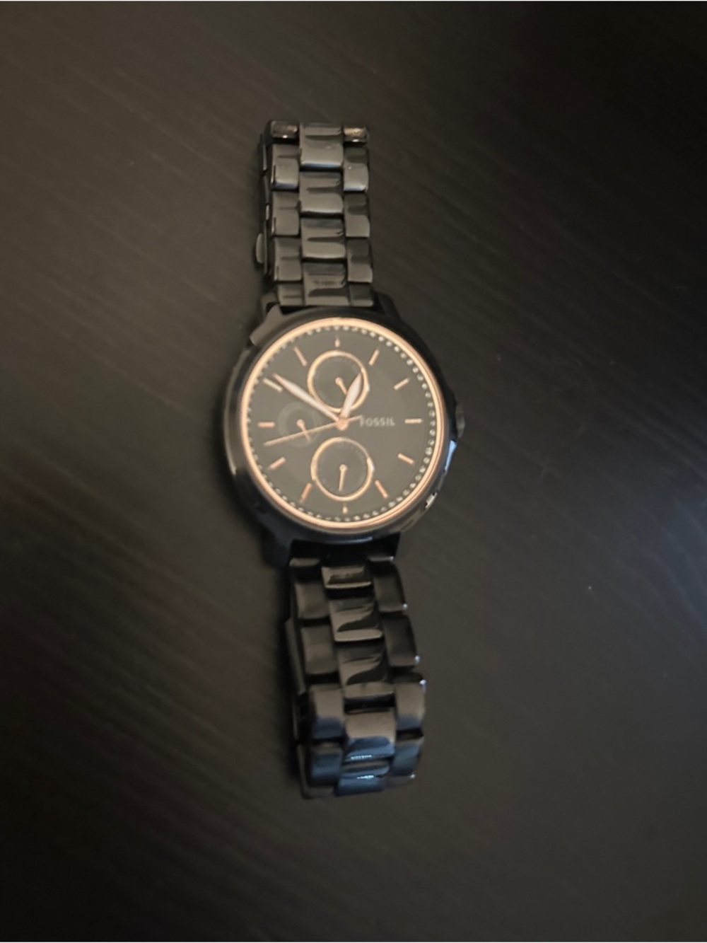 Fossil Black Watch with Rose Gold Accents